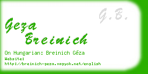 geza breinich business card